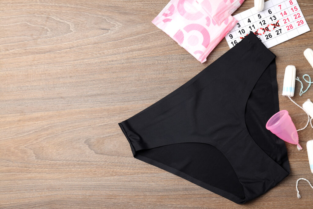 Woman underwear with menstruation concept