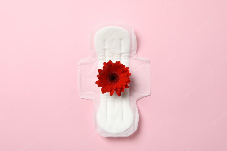 sanitary pad with red flower
