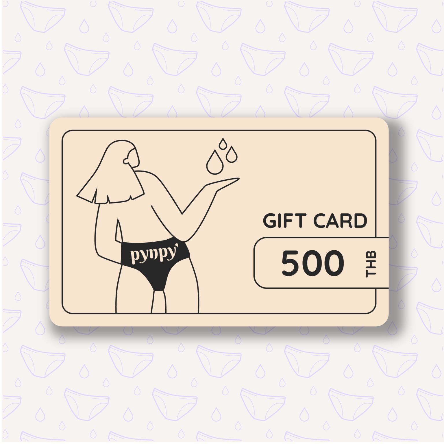 Pynpy' Gift card, back view
