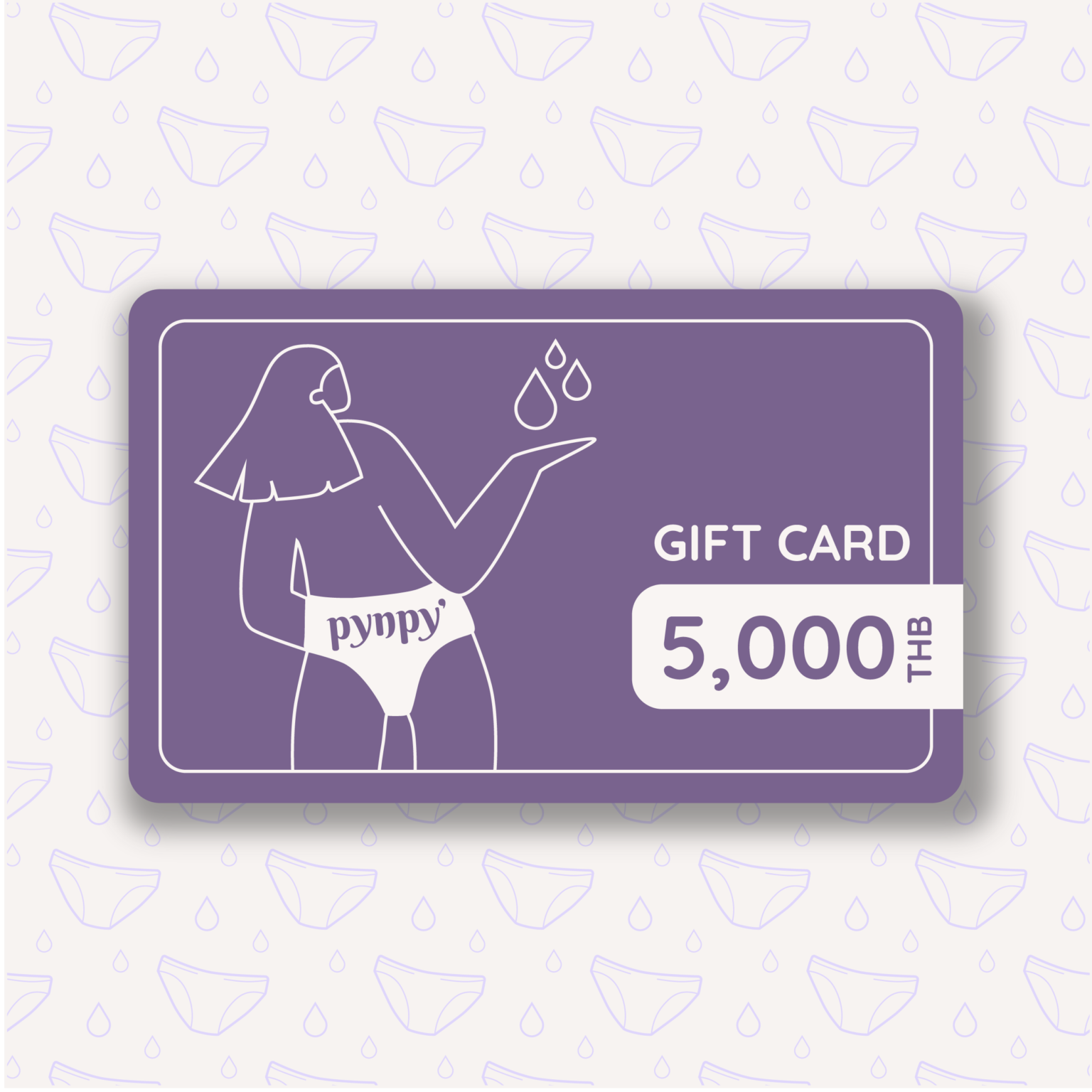 Pynpy' Gift card, side view
