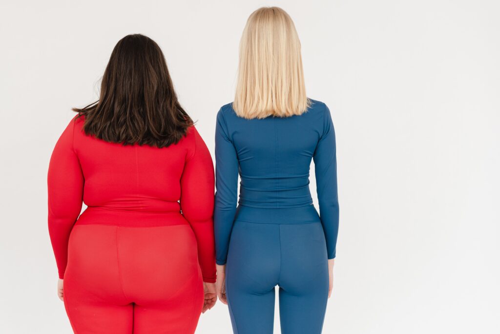 Two women with different bodies sizes