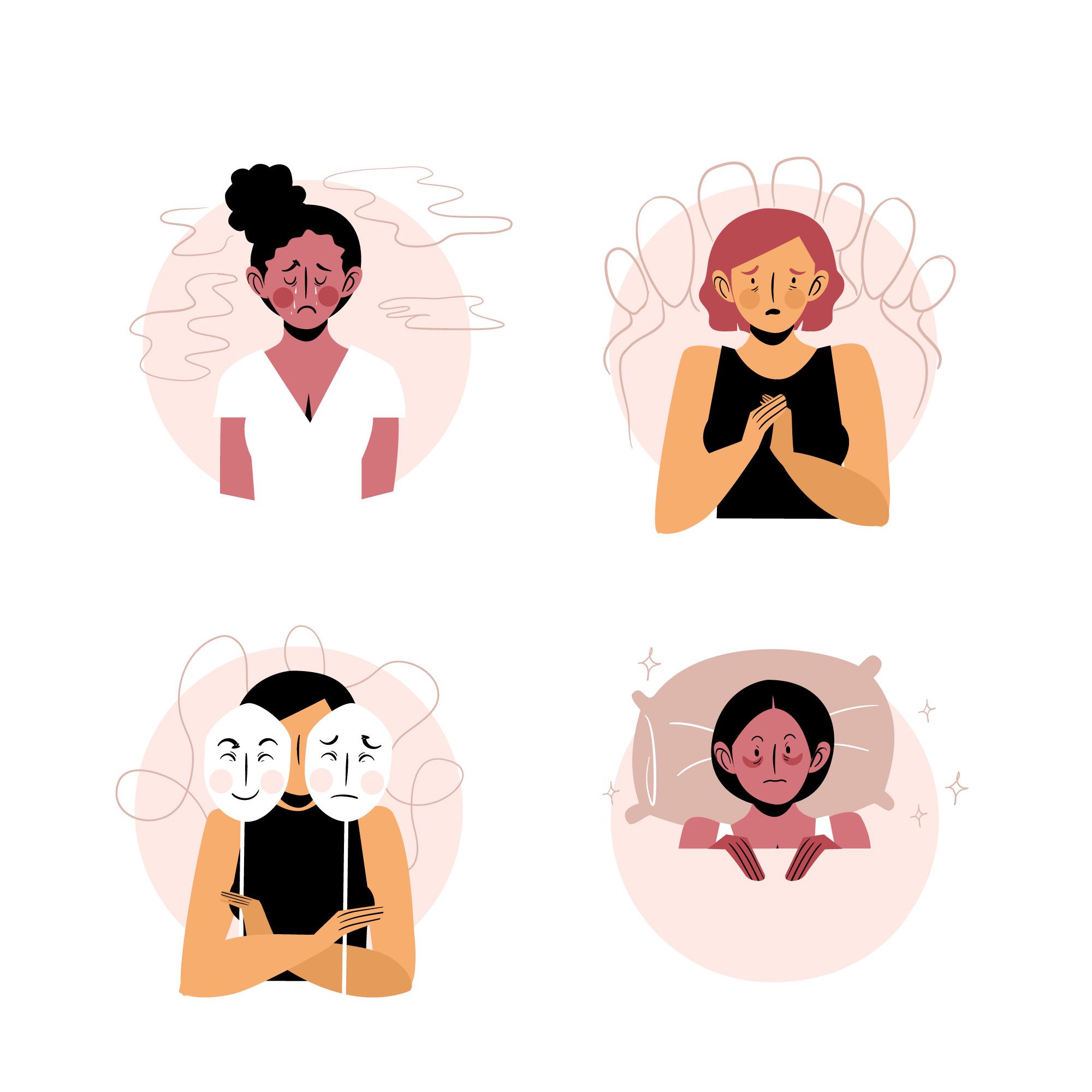 women with different mental health problems