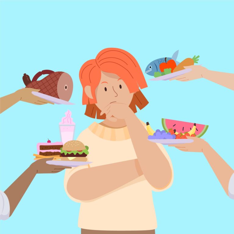 Woman deciding what to eat