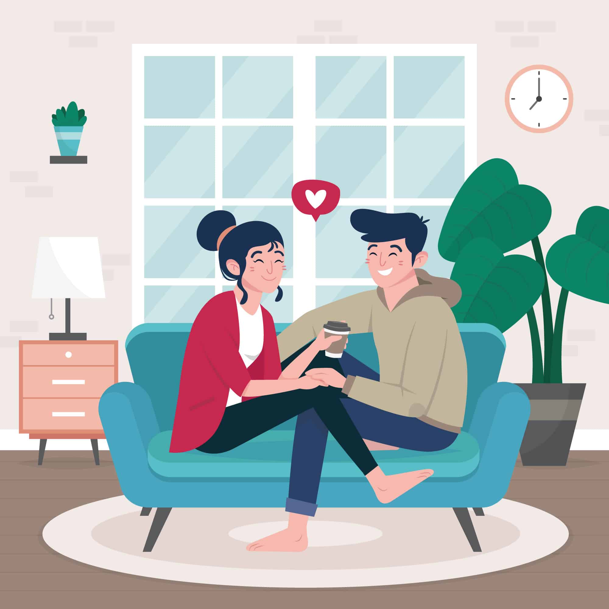 Couple having a conversation