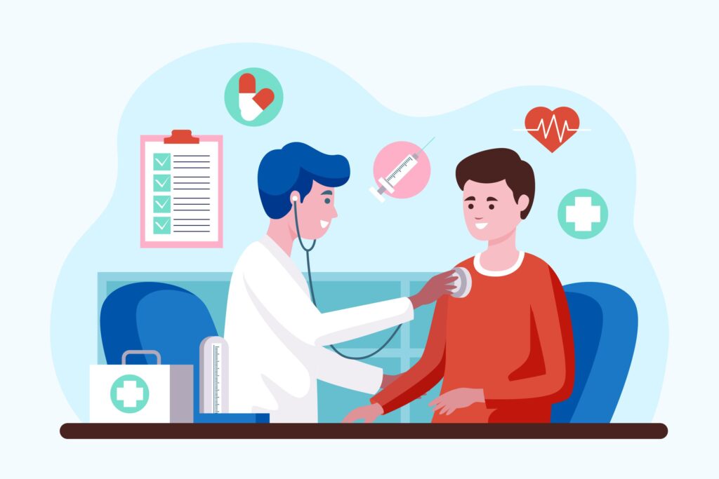 man doing a medical check-ups