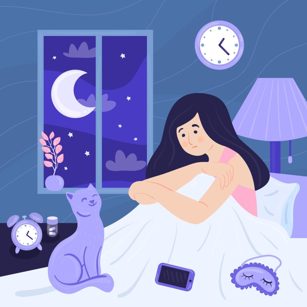 Woman who can't sleep