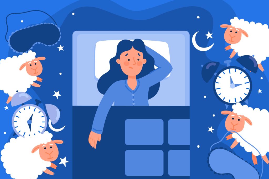 Woman who can't sleep