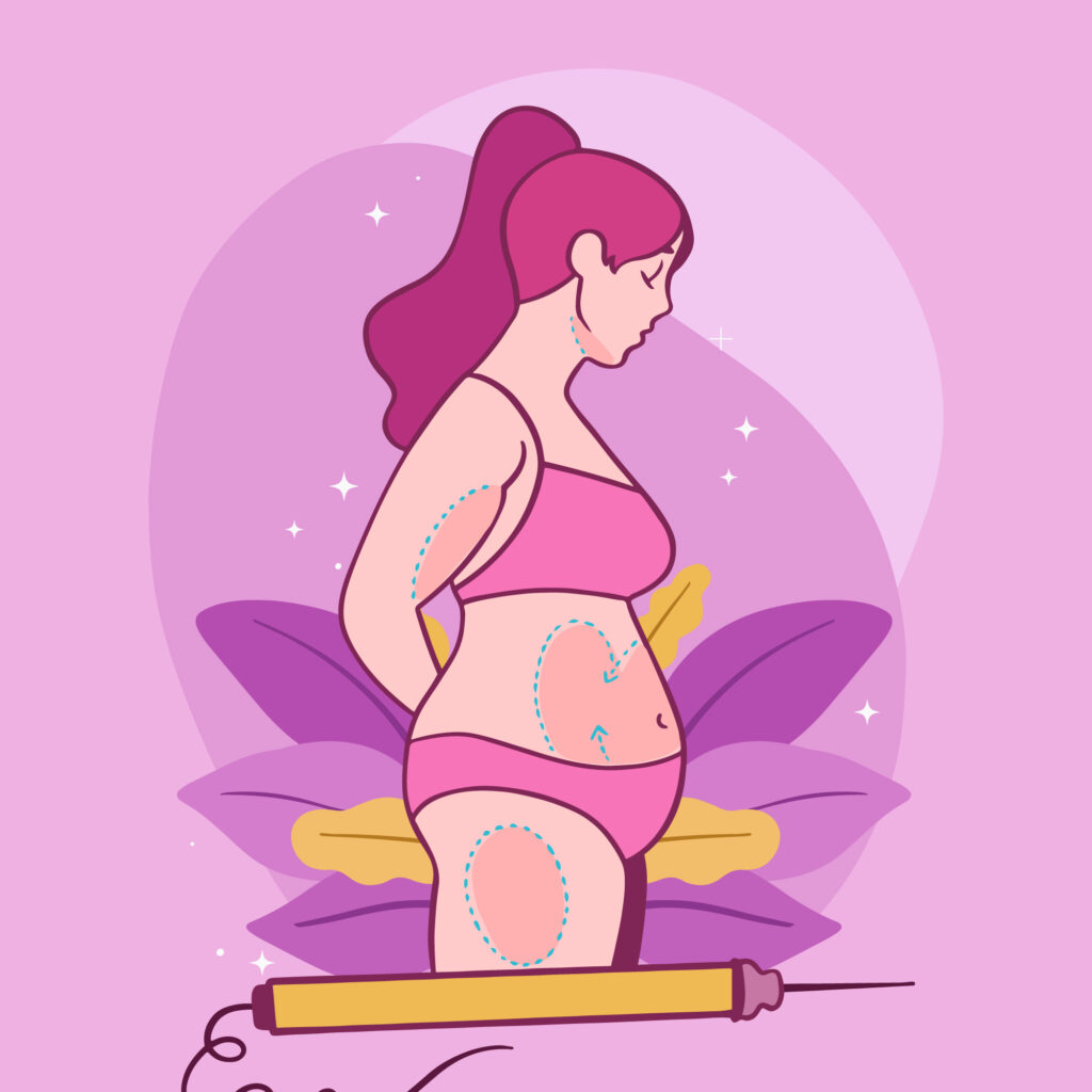 pregnant woman with body changes