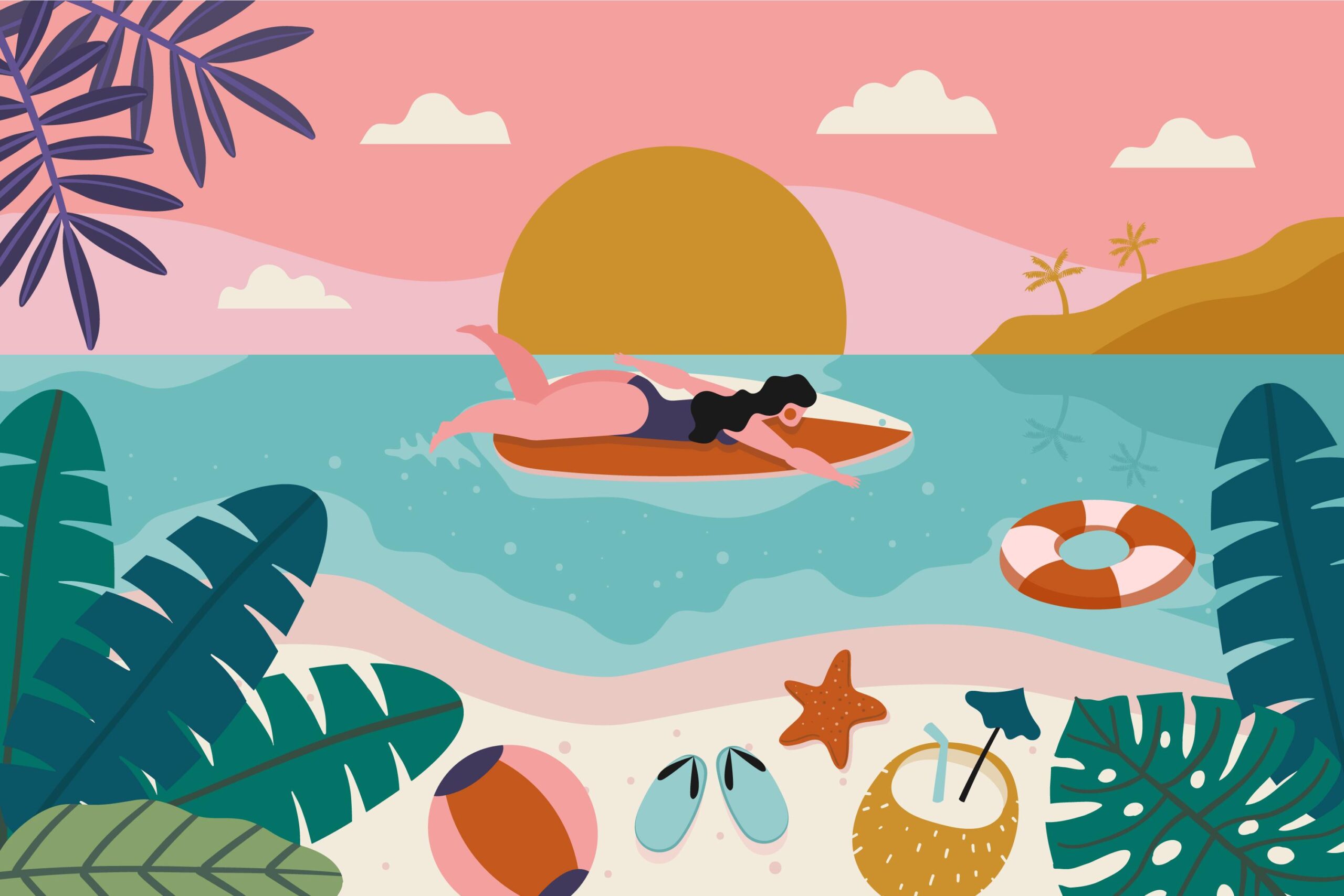 woman chilling at the beach
