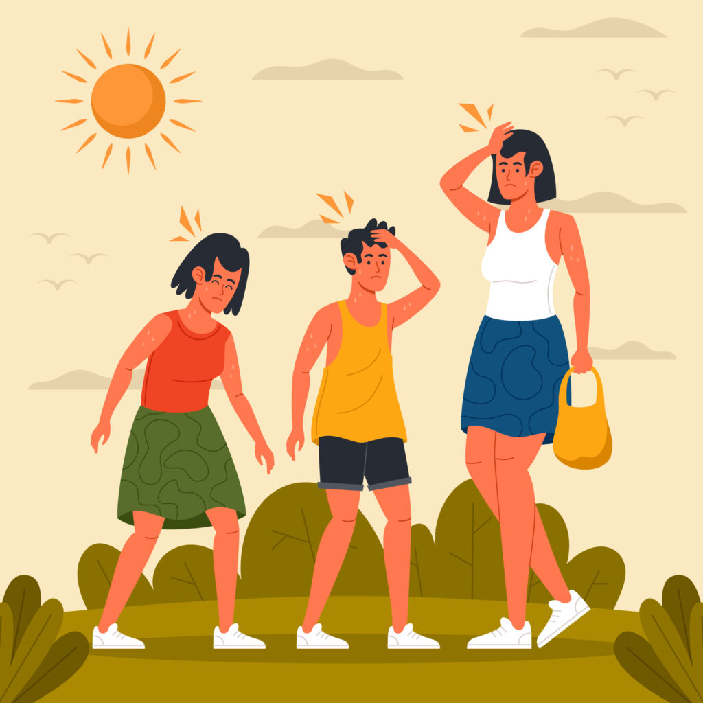 people feeling hot