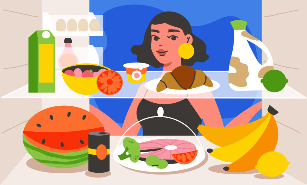 woman choosing what to eat