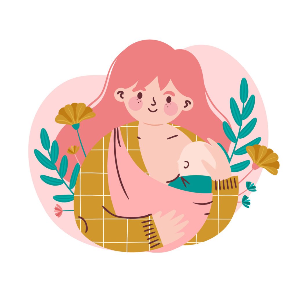mom breastfeeding baby