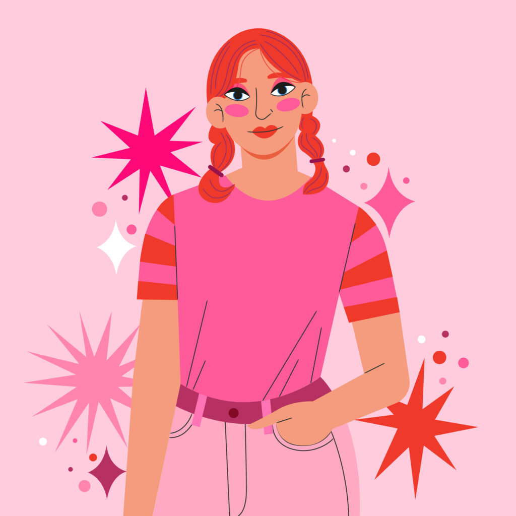 Teen being confident