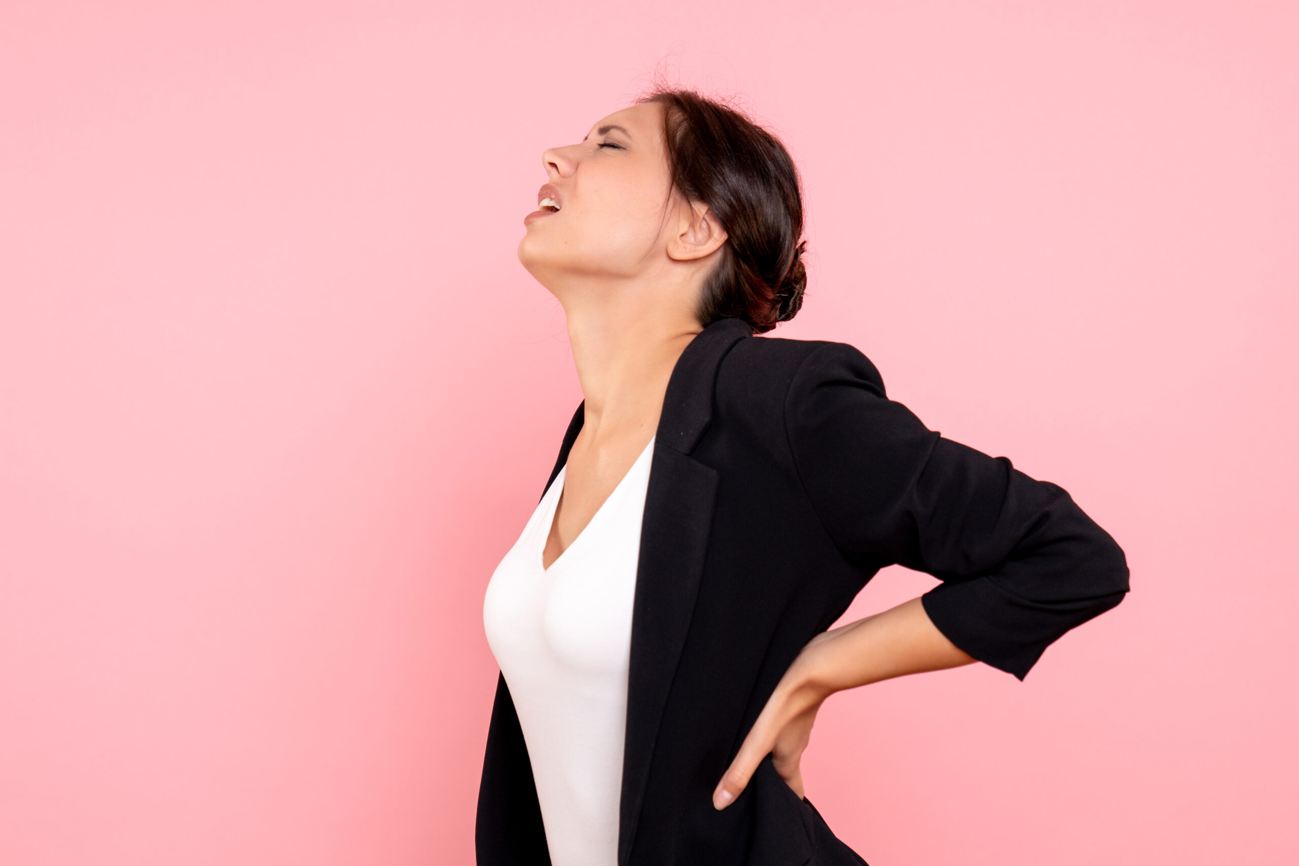 woman having back pain