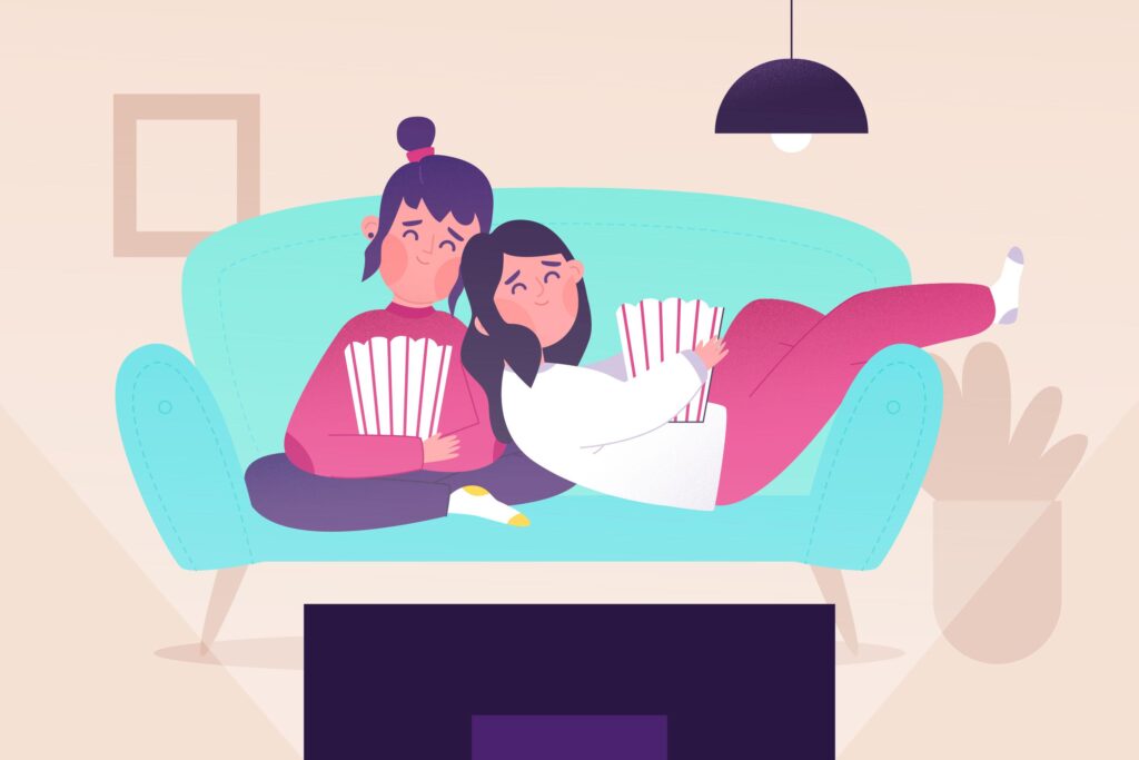women watching series