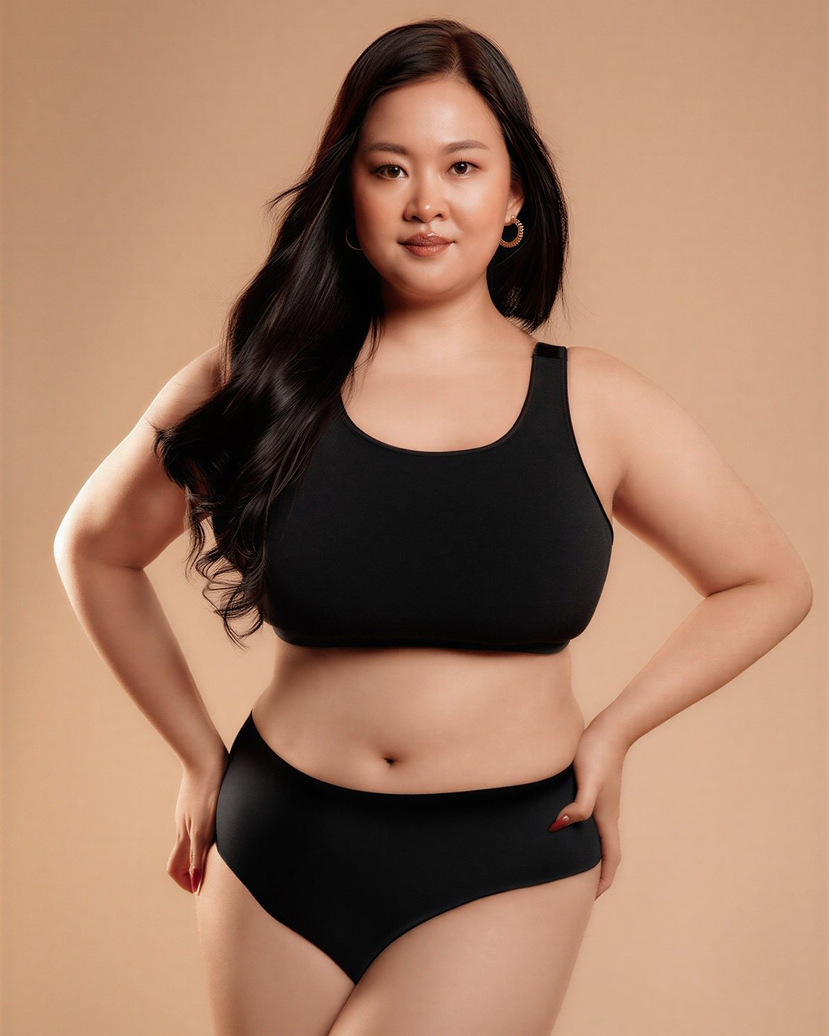 Pynpy' Seamless High Waist - Black period underwear, side view