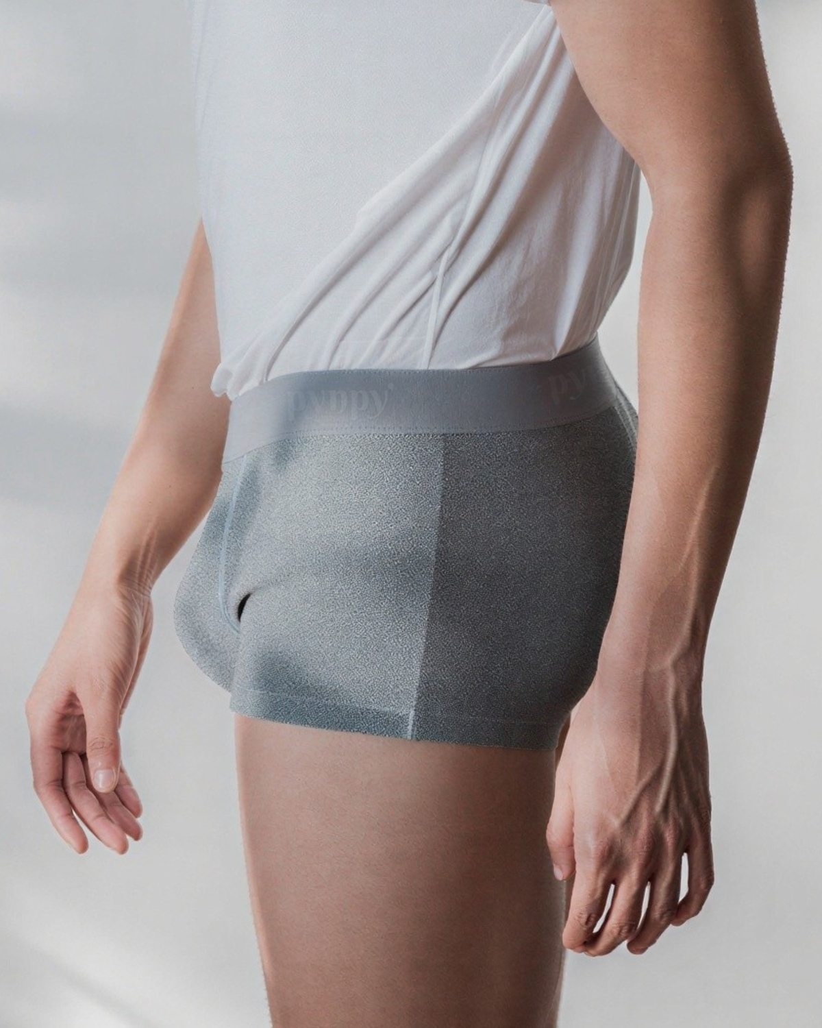 Pynpy' Signature for Men - Grey men's incontinence underwear, absorbent layer detail