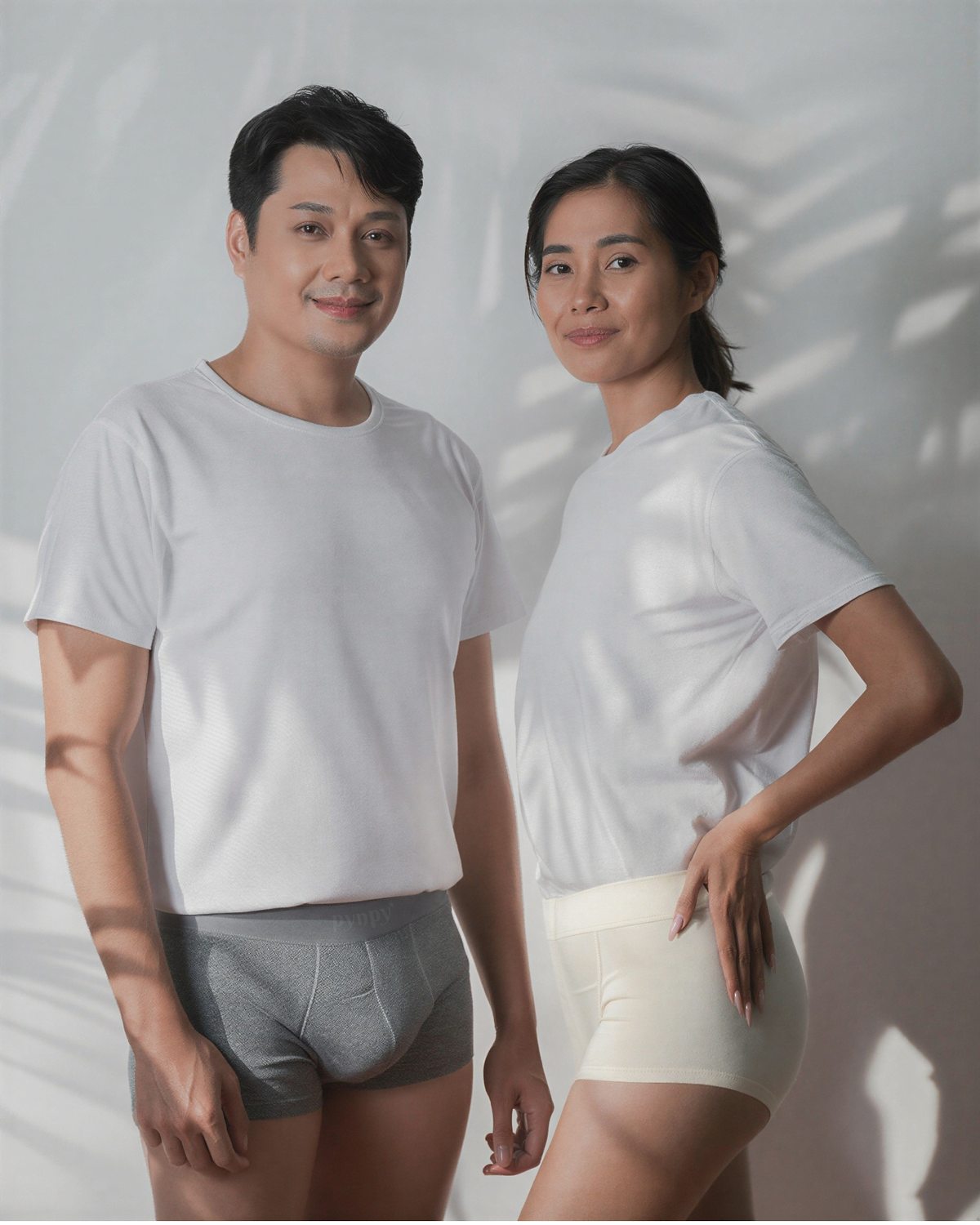 Pynpy' Signature for Men - Grey men's incontinence underwear, fabric detail