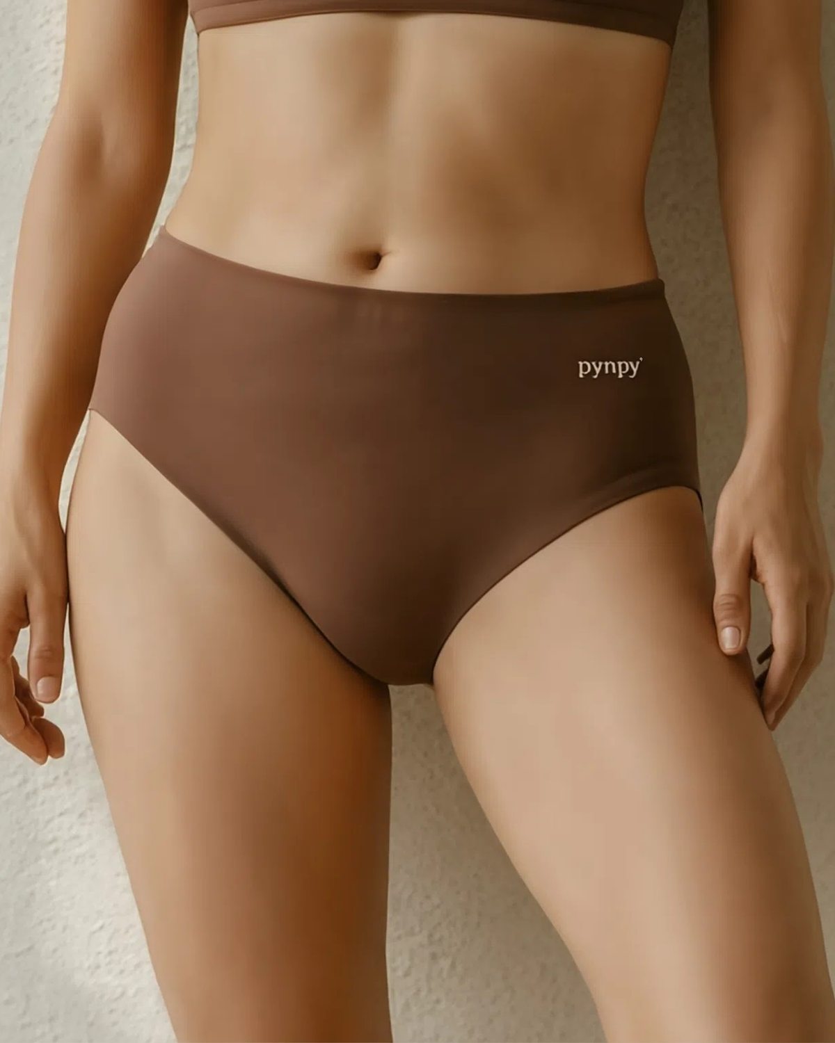 Pynpy' Smooth - Mocha incontinence underwear, side view