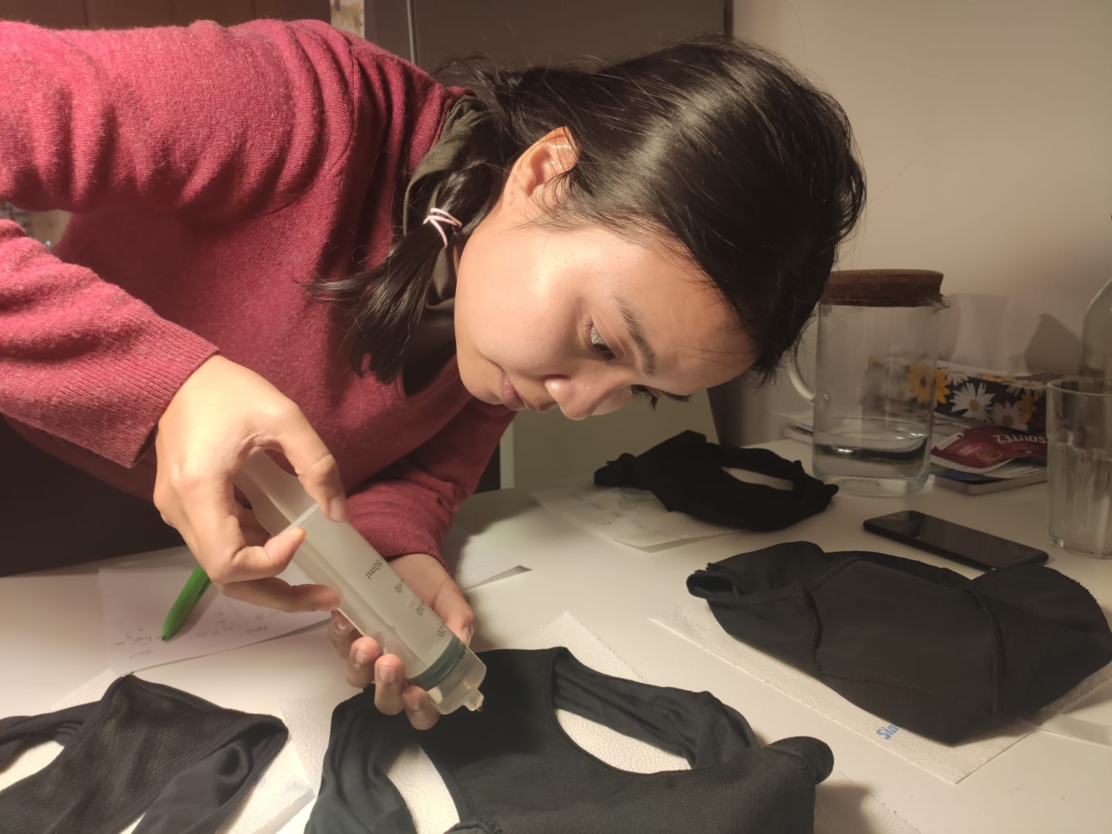 Karn, our CEO, testing absorbency on an early Pynpy' prototype